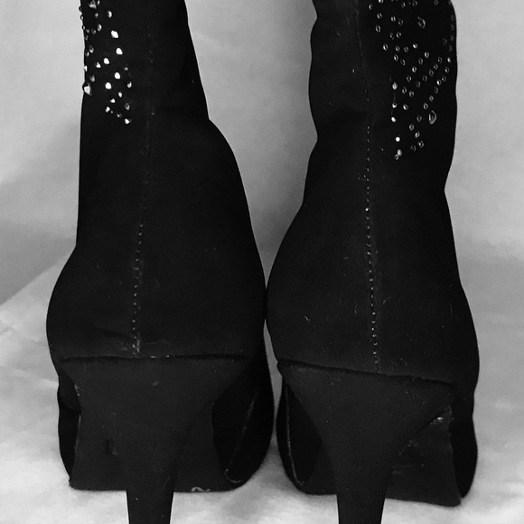 Madeline Black Heeled Black Boot - Picture 2 of 5
